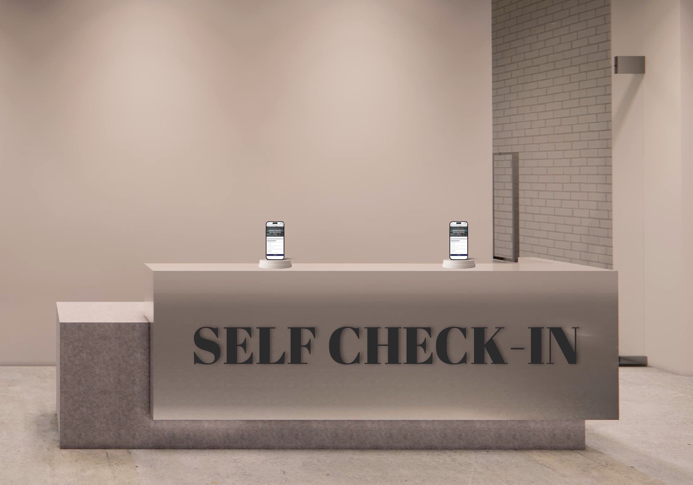Modern hotel lobby featuring Vouch self check-in