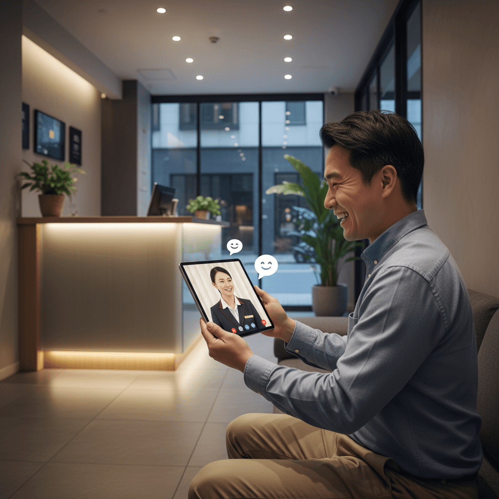 Modern hotel scene supported by Front Desk as a Service